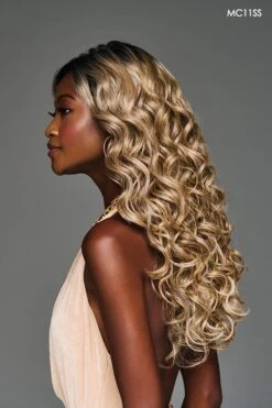 Laila Wig By Kim Kimble | Heat-Friendly Synthetic -Wig Promotion Sale KK Laila Model2 Side1