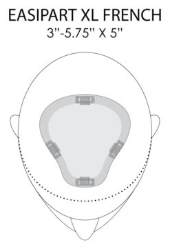 EasiPart XL Topper French 18" | Remy Human Hair -Wig Promotion Sale easiPart French XL placement and dimensions