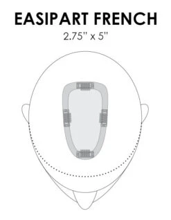 EasiPart Topper French 8" | Remy Human Hair -Wig Promotion Sale easipart french placement base dimension